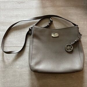 Michael Kors Taupe Gray Saffiano Leather Crossbody